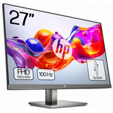 HP 527da 27" Ultraslim IPS Full HD 100Hz True-Color Low-Blue Light Filter w/ 99% sRGB 300 nits & High Adjustable High Stand & Speakers - Silver & Black