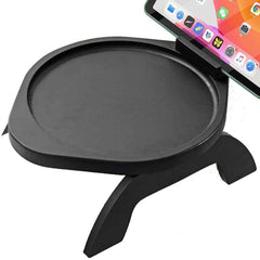 SINWANT Flodable Bamboo Sofa Tray Table - Black (Round), laptop