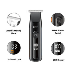 HTC Hair Clipper Shaver with A Digital, 4Attachment, Black - AT-508