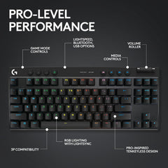 Logitech G PRO X TKL Wireless (GX BROWN TACTILE SWITCH) Black Gaming Keyboard