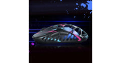 GravaStar Mercury X Pro Gaming Mouse With 32,000 DPI , PAW 3950 Sensor – 49g – 5 Programmable Buttons, Onboard Memory Profiles , Customizable Effects, Magnesium Alloy Hollow Skeleton (0.03inch Thickness)-Neon Graffiti