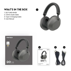 Fantech WH06 Go Tune Wired & Wireless Blutooth Headset - GRAY