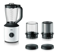 Braun Blander Plastic Jug Variable Speeds & Chopper Attachment, 2Lit, 800Watts, White - JB3123WH