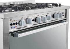 Samix Gas Cooker I-Cook, 90x60Cm, 5Burners, Full Safety, Stainless Steel - I COOK