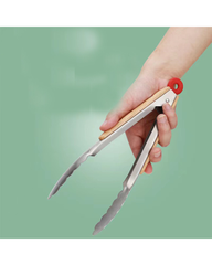 Stainless Steel BBQ Tong With Wooden Handle