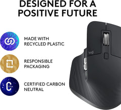 Logitech MX Master 3S - Bluetooth Wireless Performance Mouse - Black