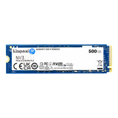 Kingston NV3 500GB PCIe 4.0 NVMe SSD M.2 Up To 5000/3000 MB/s Read/Write