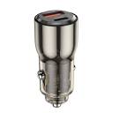 WiWU Wi-QC012 95W PD+QC Fast Zinc Alloy Car Charger Transparent - Black