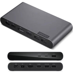 Lenovo New Docking Station Usb C Universal Business Dock (1 Dp 1.4 & 1 Hdmi 2.0) 65w Charging For Laptop (90w Power Adapter Included) 3xusb A & 2x Usb C Ports - CompuMe