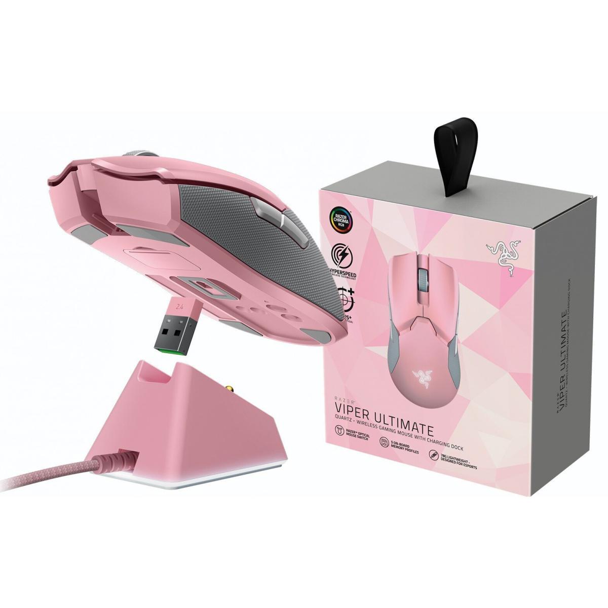 Razer Viper Ultimate Wireless Mouse W/ Dock Station Hyperspeed Light And Fast 20k Dpi Sensor Rgb Chroma Quartz Razer Viper Ultimate Wireless Mouse W/ Dock Station Hyperspeed Light And Fast 20k Dpi Sensor Rgb Chroma Quartz