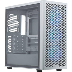 Cooler Master Elite 502 (White) ATX ARGB Mid Tower Tempered Glass Mesh Perforated Performance Design Gaming Case w/ 3 x120mm ARGB Fan & Type-C | E502-WGNN-S00 |
