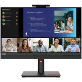 Lenovo ThinkVision T24mv-30 24" IPS Full HD 75Hz Conferencing Monitor Adjustable Stand Built In 5MP IR+RGB Webcam & Speakers & Mic w/ HDMI 2.1, DP, USB C & USB Hub