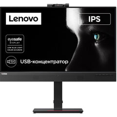 Lenovo Thinkvision T27hv 30 27" Ips 2k 74hz Conferencing Monitor Adjustable Stand Built In 5mp Ir+rgb Webcam & Speakers & Mic W/ Hdmi 2.1, Dp, Usb C & Usb Hub