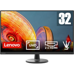 Lenovo C32u 40 32" Uhd 4k 60hz Eyesafe Nearedgeless Flicker Free For Work & Entertainment 2x Hdmi & Display Port Interface Black - CompuMe
