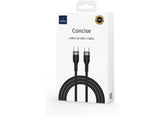 WIWU Wi-C017 Concise 100W Type-C To Type-C Charging Cable, 48 braided cable, aluminum alloy +TPE, E-Marker chip, Over-voltage & temperature protection 1.2M - Black