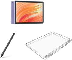 Tablet Bundle: Includes Amazon Fire HD 10 tablet, 10.1" (2023 Release) | 64 GB | Lilac & Made for Amazon Clear Case & Stylus Pen