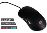 HP M280 USB Gaming Mouse 6 LED Ultra fast FPS 64000 DPI fremeRate 3000 For PC & Laptop Mac And Windows - Black