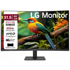 LG 32MR50C 32" 1500R Curved Full HD , 100Hz Refresh Rate, 5ms (GtG) Response Time, AMD FreeSync Technology, 16.7m Color Display, Black