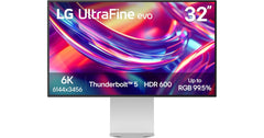 LG 32U990A-S 32" Ultrafine 6K Nano IPS Black Thunderbolt 5 Professional Display HDR 600, Speakers, HDMI 2.1, DisplayPort 2.1, USB-C, Tilt/Height/Pivot Stand, Silver- Ultrafine Monitor