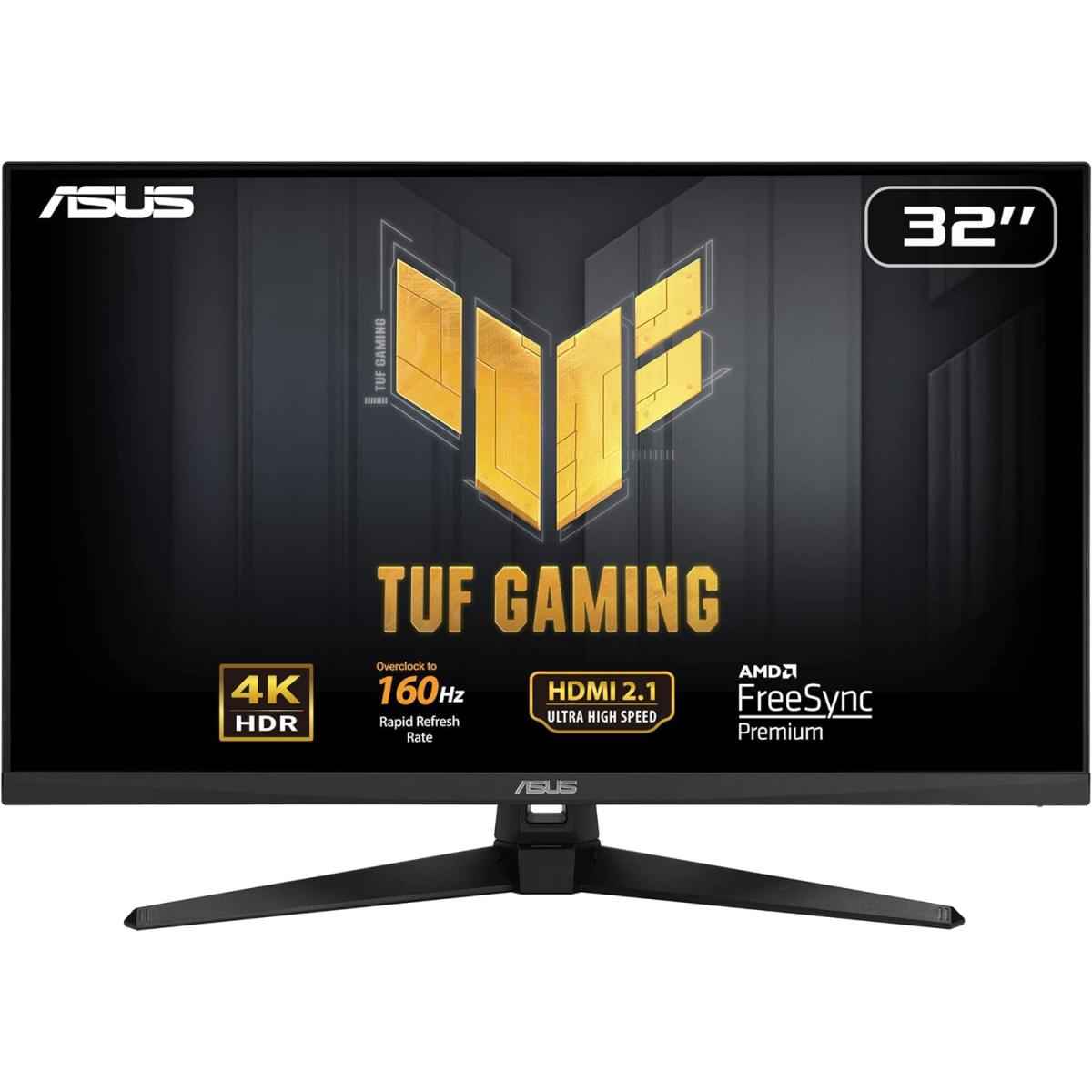 Asus Tuf 32" Vg32uqa1a 4k Uhd 160hz 1ms Hdr 400 120% Srgb Hdmi 2.1 Support 120hz On Ps5 & Xbox Freesync Premium W/ Speakers