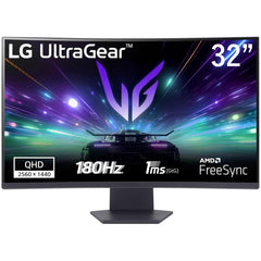 Lg Ultragear 32gs60qc 32" Curved 1000r 2k Qhd 180hz 1ms Hdr 10 Srgb 99% Amd Freesync Borderless Design W/2x Hdmi 1x Display Port Black