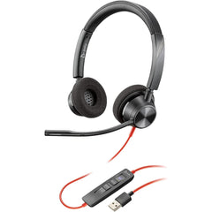 Poly Blackwire 3320 Wired Dual Ear Boom Mic Usb A Noise Canceling Mic For Pc & Mac Works With Teams (certified)