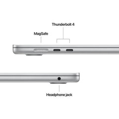 Apple MacBook Air 15Inch, M4 chip with 10-core CPU & 10-core GPU, 16GB & 512GB SSD, Silver - MW1H3AE