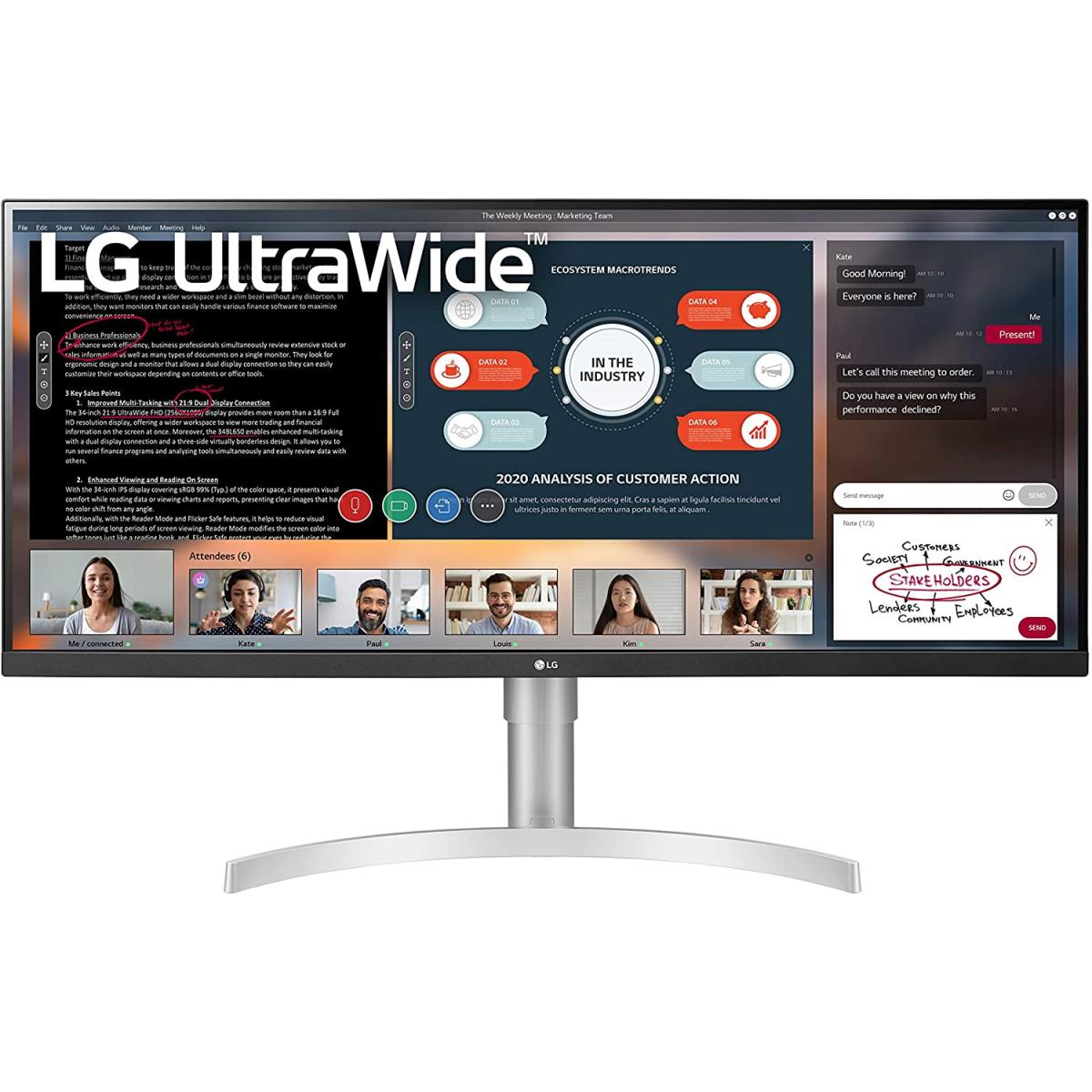Lg 34wq650 W 34" Ultrawide Full Hd Ips 100hz Hdr400 Amd Freesync Usb Type C & Adjustable Stand - CompuMe Lg 34wq650 W 34" Ultrawide Full Hd Ips 100hz Hdr400 Amd Freesync Usb Type C & Adjustable Stand - CompuMe