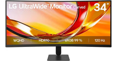 LG 34U601B-B 34" UltraWide Curved UWQHD 1440p, 120Hz w/VRR, VA, 5ms, FreeSync Premium, HDR10, HDMI 2.0, DP 1.4– UltraWide Monitor