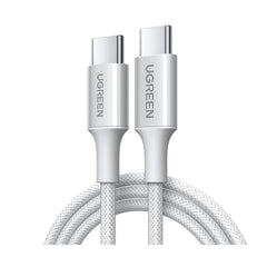 UGREEN L501 Type-C To Type-C 60W 3A Fast Data Charging Cable 1m - White