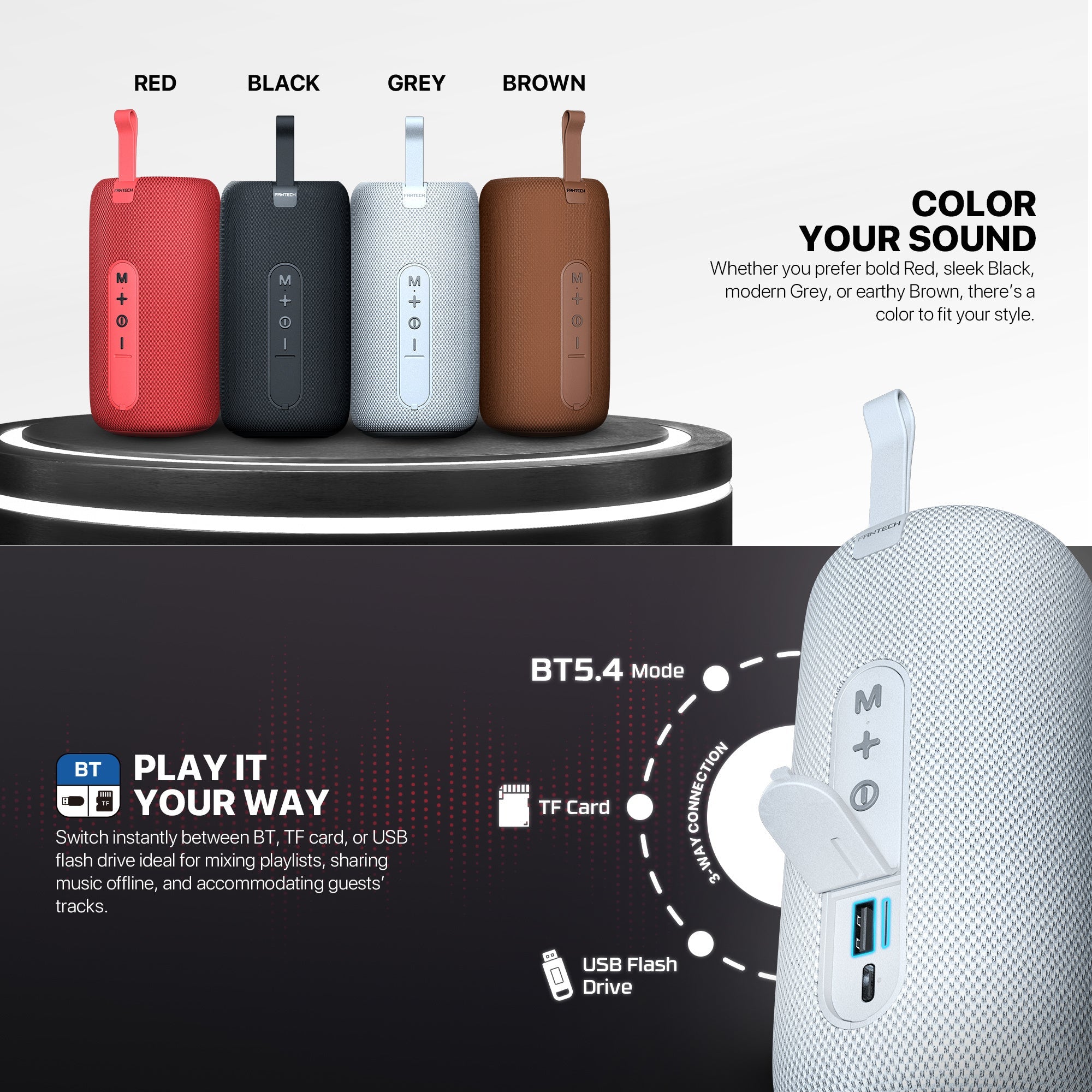 FANTECH RGB wireless speaker for audio playback