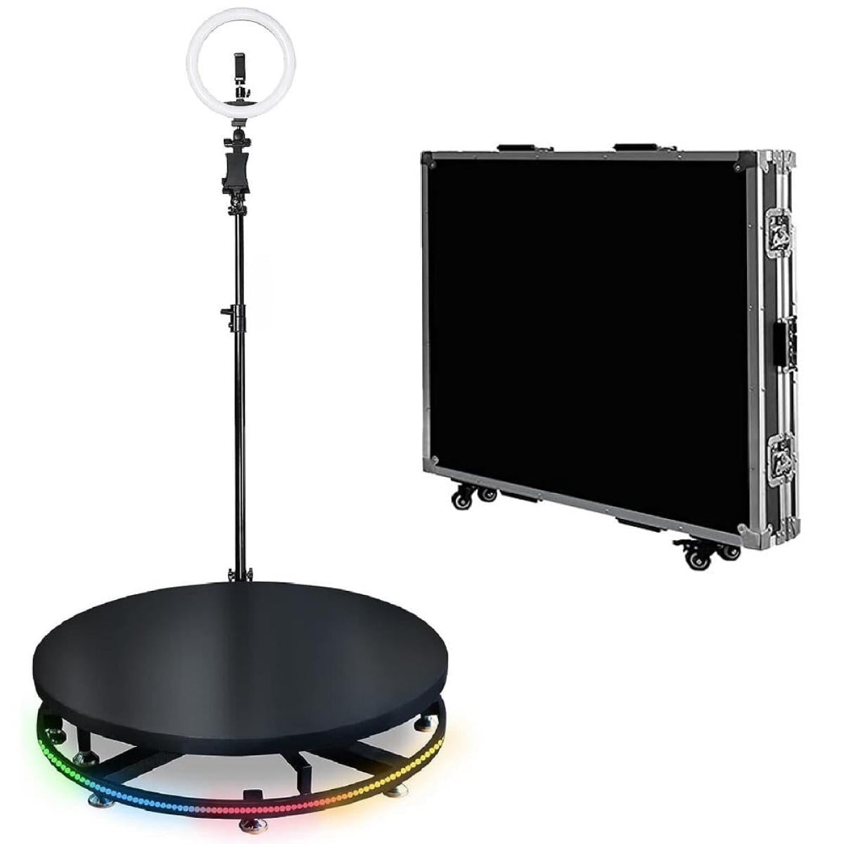 360 Degree Photo Booth Machine With Rgb Light Flight Case, 360 Camera Booth With Flight Case For Parties, 360 Degree Automatic Rotating Photobooth 115cm 360 Degree Photo Booth Machine With Rgb Light Flight Case, 360 Camera Booth With Flight Case For Parties, 360 Degree Automatic Rotating Photobooth 115cm