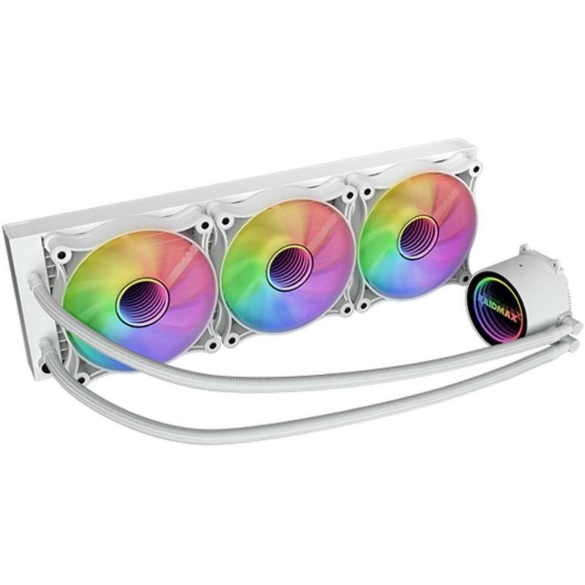 Raidmax Infinita Ls360 Aio Water Cooling System 360mm Argb/rgb Light Pwm Compatible With Intel & Amd Cpu Socket . White - CompuMe