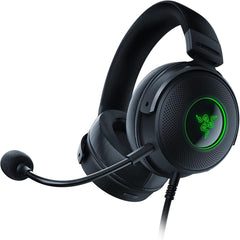 Razer Kraken V3 Hypersense Wired Usb Haptic Technology Triforce Titanium 50mm Drivers Detachable Mic Black - CompuMe