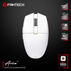 FANTECH ARIA XD7E WIRELESS GAMING MOUSE - White - CompuMe