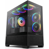 DeepCool CG380 3F Panoramic ATX Mid-Tower Case 3x Pre Installed ARGB Fans , Support Back Connectors & Up to 360mm +240mm Radiators, Front 2x USB3.0 1x USB C , Black