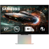 SAMSUNG G90XF Odyssey 3D 27" IPS 4K UHD 165Hz Al Glasses-Free 3D Video Conversion, 1ms, HDR10+, HDMI 2.1 FreeSync Premium, Pivot Stand, Speakers, USB Hub, Silver