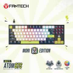 FANTECH ATOM87S MK877S MECHANICAL GAMING KEYBOARD MORI EDITION WHITE (Double-Shot ABS)