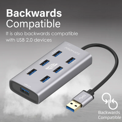 Promate Ezhub-7 Aluminium Alloy Powered USB Hub