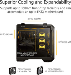 ASUS TUF Gaming GT501 RGB Tempered Smoked Glass Midi Tower Gaming Case