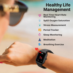 Promate Prowatch 1.96" Fitness Tracker Smart watch with BT Calling - Black