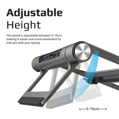 Promate Primebase-C.GREY, Laptop Stand