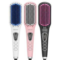Enzo Hair Straightener Brush, 65Watts, Multi Color - EN-4101