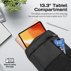 Promate satchel-HB Sleek Comfort 13β Tablet Handbag with Multiple Compartments - Black