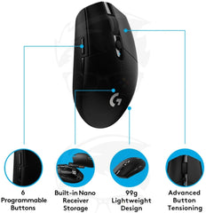 Logitech G305 LIGHTSPEED Wireless Gaming Mouse Black