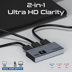 Promate MediaSwitch-2T Ultra-HD 8K@60Hz HDMI Switch with Smart Touch Control