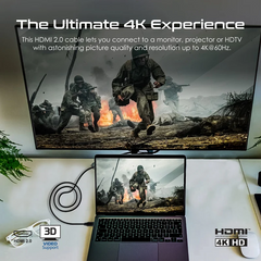 Promate ProLink4K60-10M Ultra-High Definition 4K@60Hz HDMI Audio Video Cable