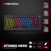 Fantech Hero MK875V2 Gaming Keyboard RGB (PS5 - PS4 - PC)