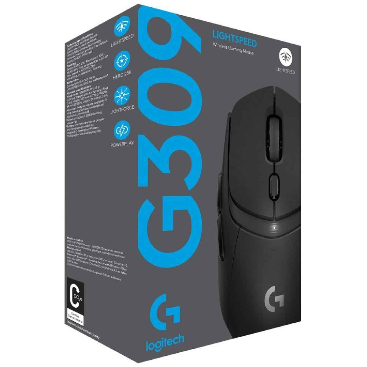 Logitech G309 Lightspeed Wireless Gaming Mouse, Lightweight, Lightforce Hybrid Switches, Hero 25k Sensor, 86g & 300+ Hr Battery Life With Aa Battery, 6 Programmable Buttons, Pc & Mac Black
