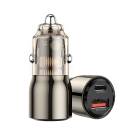 WiWU Wi-QC012 95W PD+QC Fast Zinc Alloy Car Charger Transparent - Black